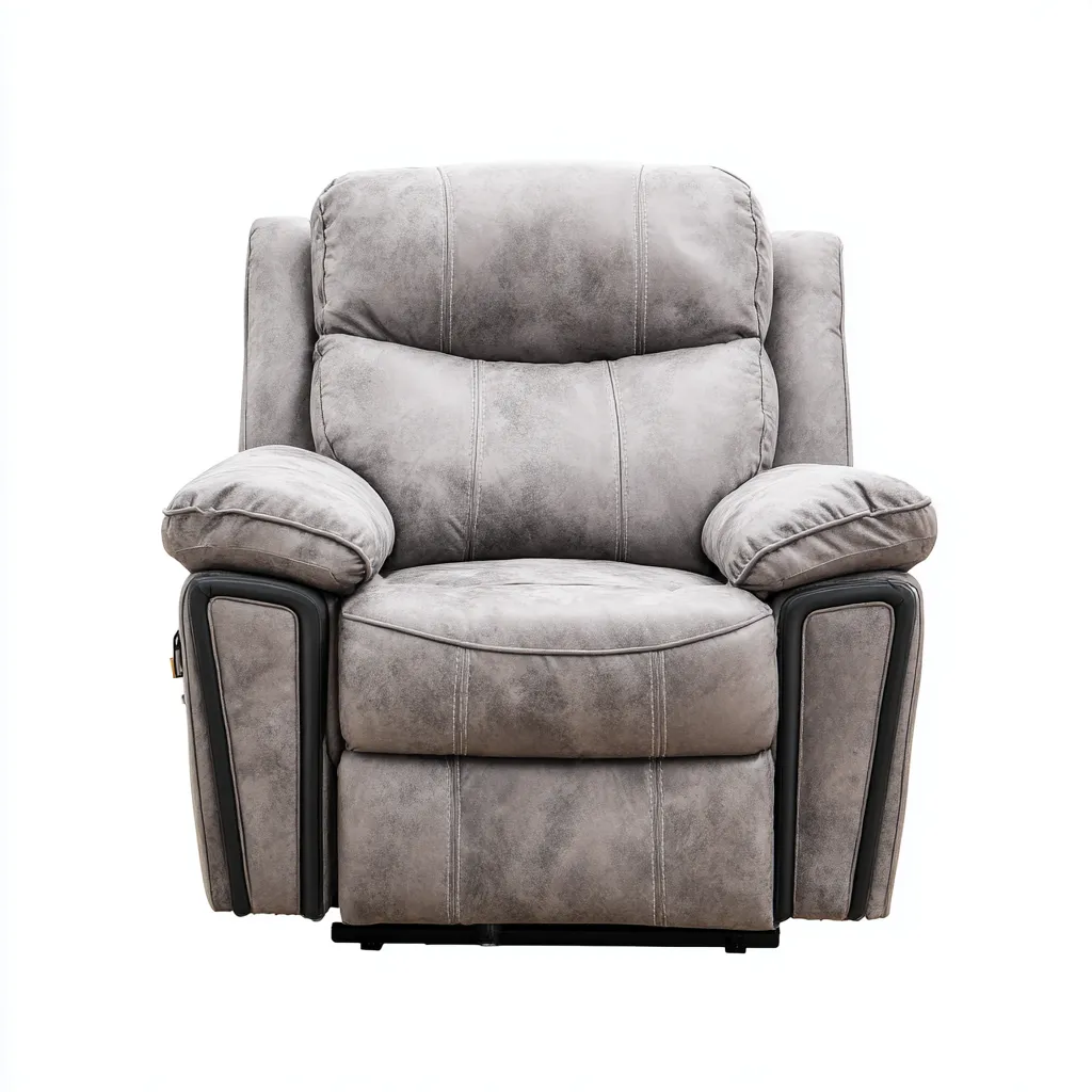 Fauteuil Relax Cuir Synthétique 93x90x103 Cm - Gris Clair - Adapté Au Salon - Design Confort-Havengetnest