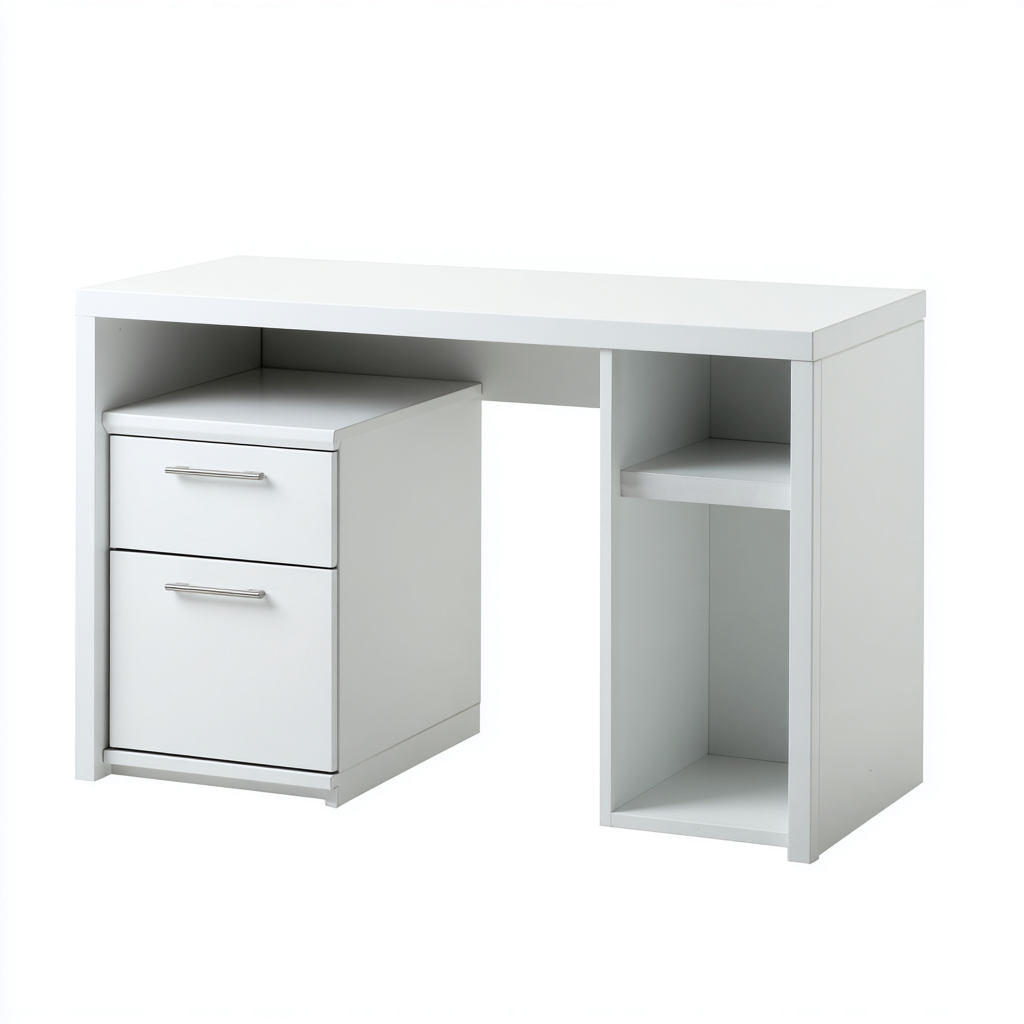 Bureau Mdf 140X58X75 Cm - Blanc - Style Moderne-Havengetnest