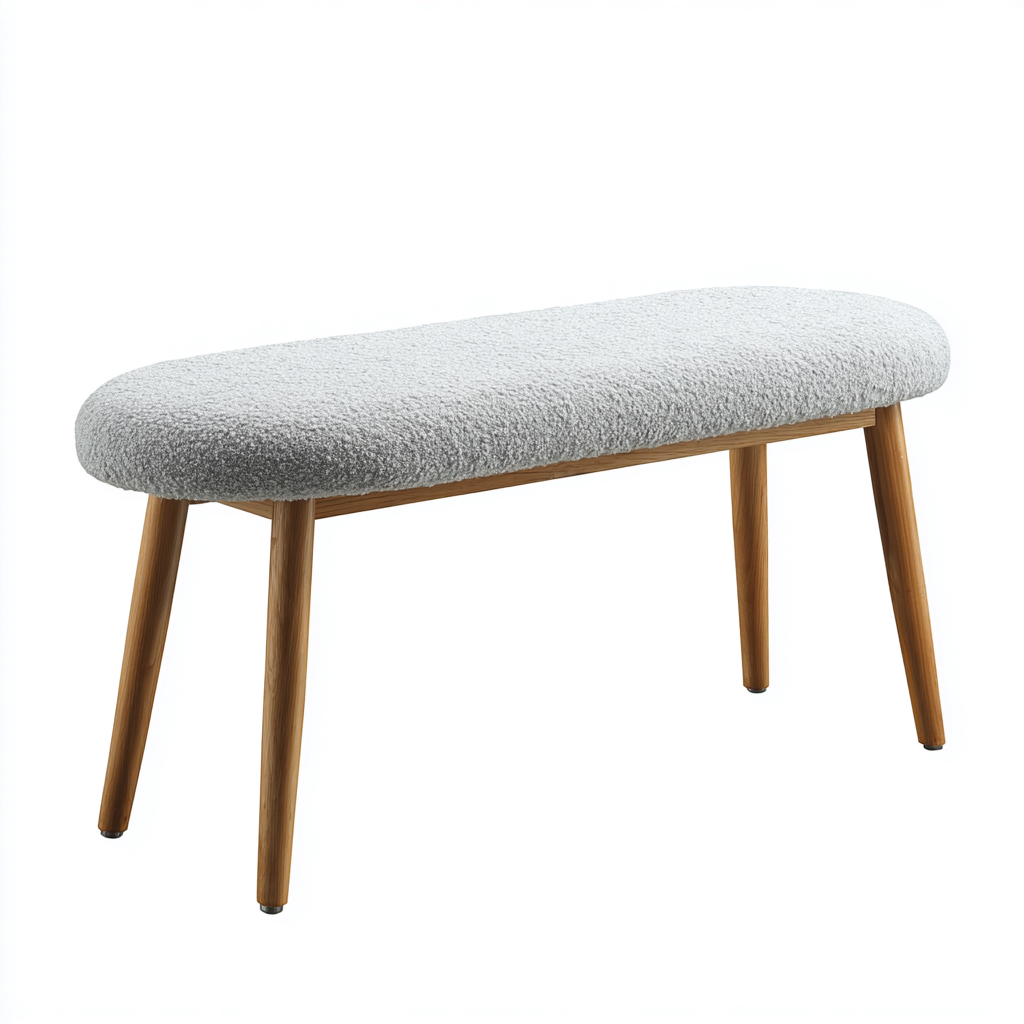 Banc D'Entrée-Tissu-100X38X47 Cm-Gris-Usage Entrée-Style Scandinave-Havengetnest