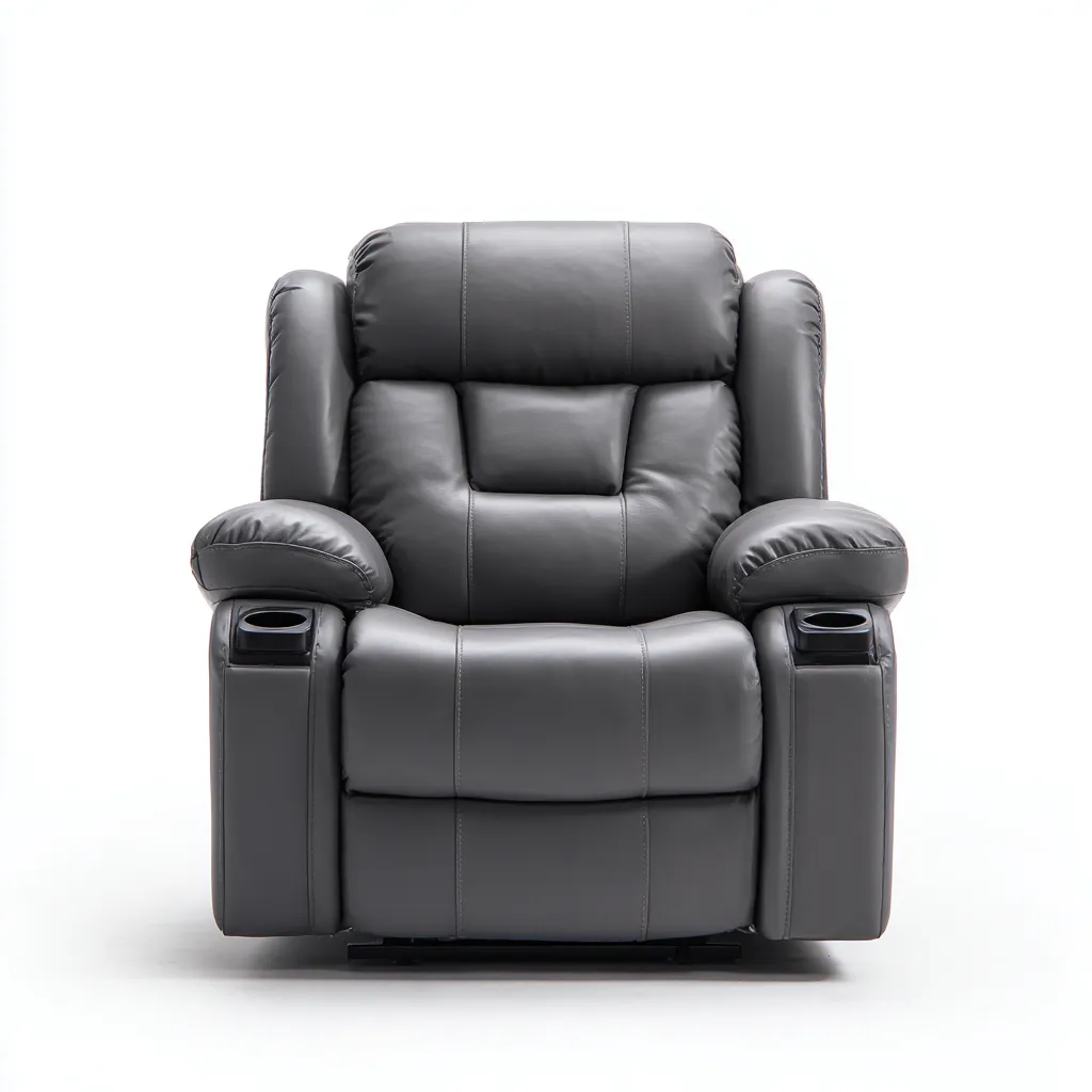Fauteuil Relax Cuir Synthétique 95x92x104 Cm - Gris Foncé - Adapté Au Salon - Design Confort-Havengetnest