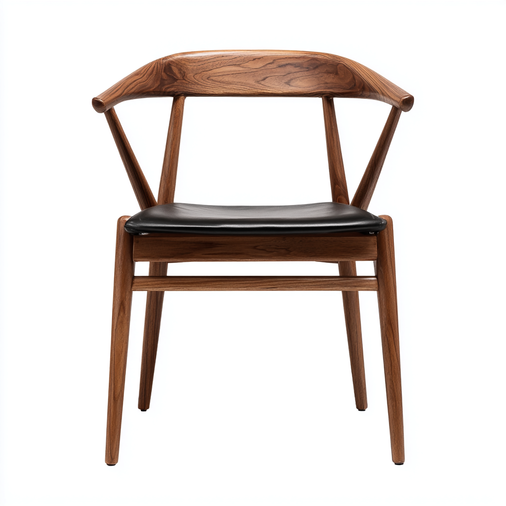 Chaise De Salle À Manger-Bois Et Simili Cuir-48X51X78 Cm-Noir-Noyer-Design Contemporain-Havengetnest