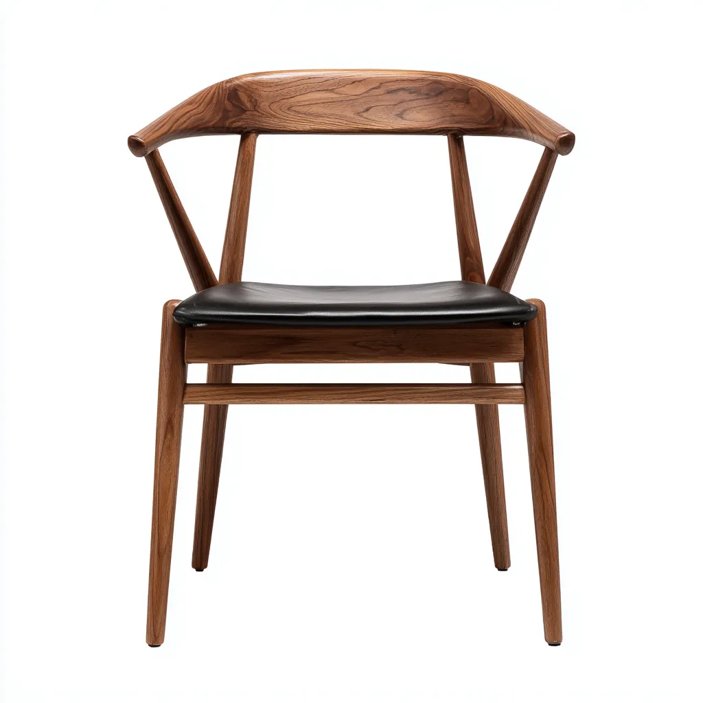 Chaise De Salle À Manger-Bois Et Simili Cuir-48X51X78 Cm-Noir-Noyer-Design Contemporain-Havengetnest