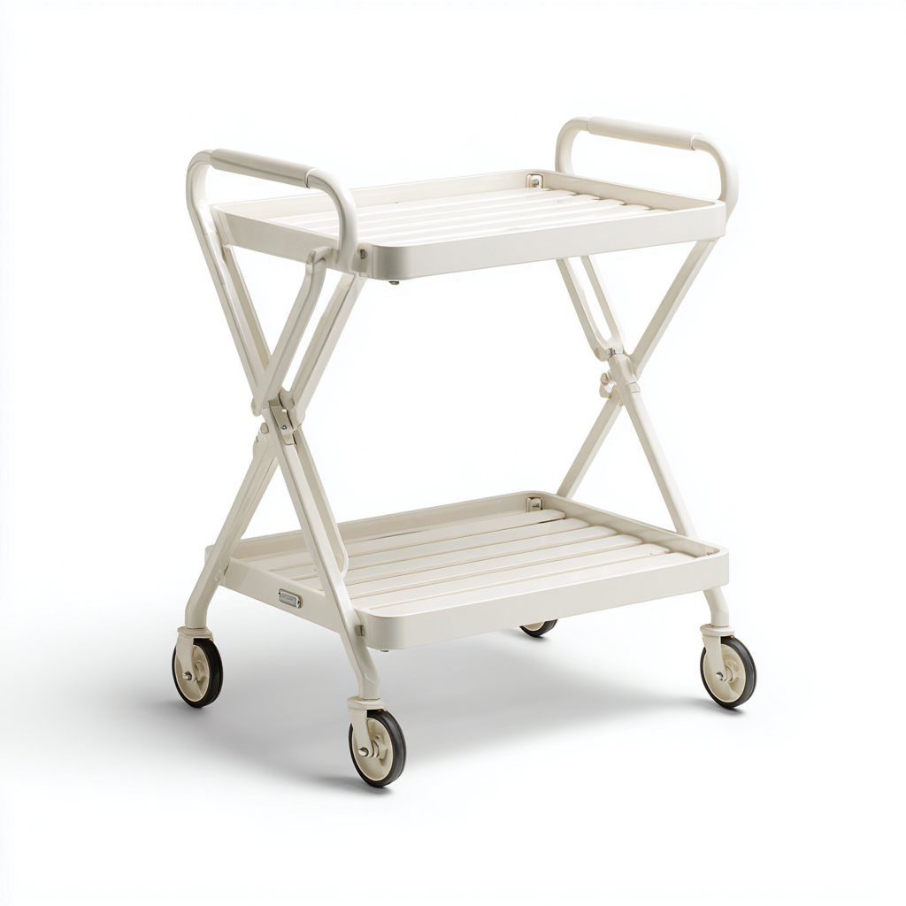 Dessertes Et Chariots Métal Pliante 60x45x85 Cm - Blanc - Adaptée Pour Cuisine-Salon - Design Fonctionnel-Havengetnest