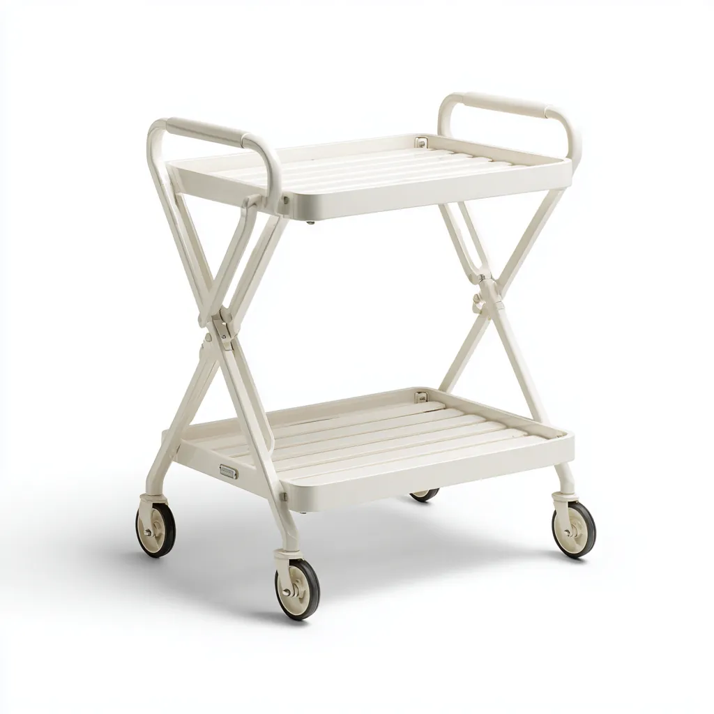 Dessertes Et Chariots Métal Pliante 60x45x85 Cm - Blanc - Adaptée Pour Cuisine-Salon - Design Fonctionnel-Havengetnest