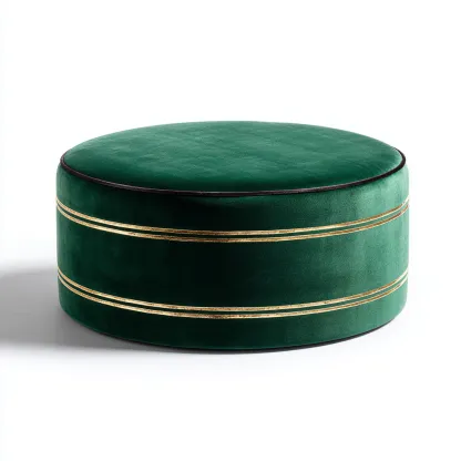 Pouf Velours 72x72x32 Cm - Vert Émeraude - Adapté Au Salon - Design Moderne-Havengetnest