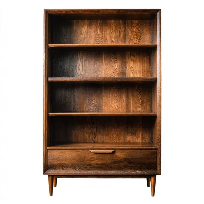 Bibliothèque En Bois 85x35x180 Cm-Bois Foncé-Design Contemporain-Pour Salon-Havengetnest