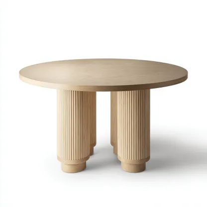 Table À Manger-Bois-140X140X75 Cm-Chêne Clair-Design Contemporain-Havengetnest