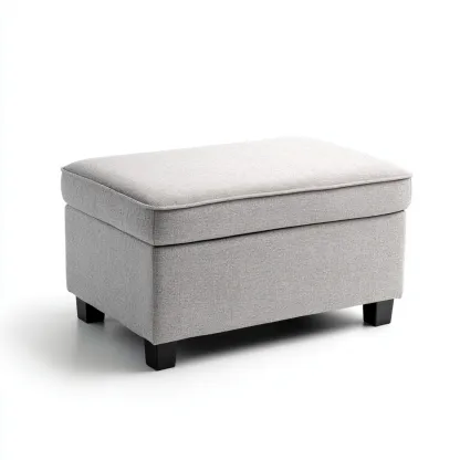 Pouf Tissu Rectangulaire 68x42x38 Cm - Gris Clair - Adapté Pour Salon - Style Moderne-Havengetnest