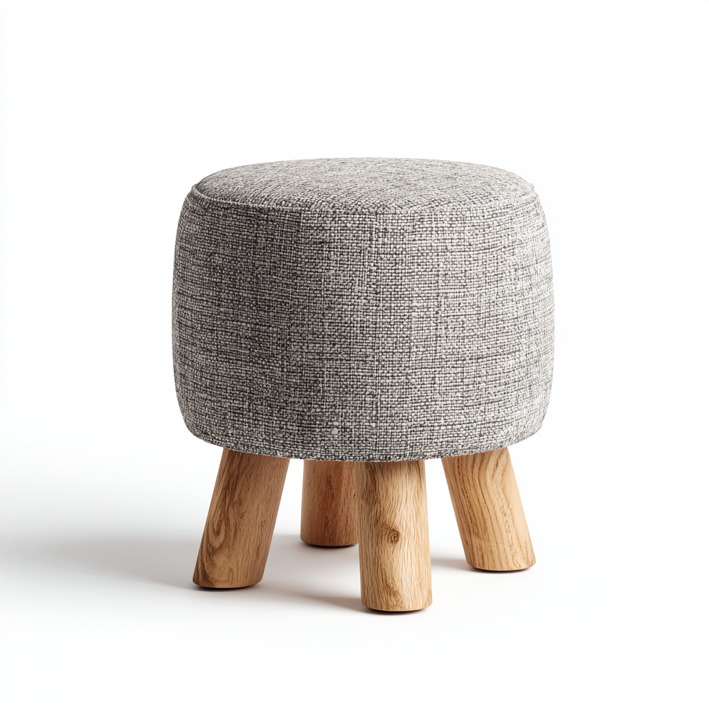 Pouf Tissu 30x30x35 Cm - Gris - Adapté Pour Salon - Style Moderne-Havengetnest