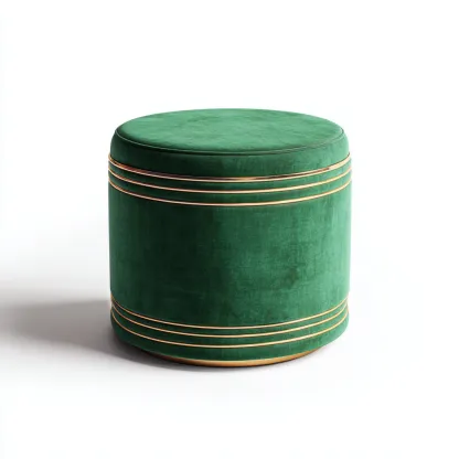 Pouf Velours 38x38x45 Cm - Vert - Adapté Pour Salon - Style Moderne-Havengetnest