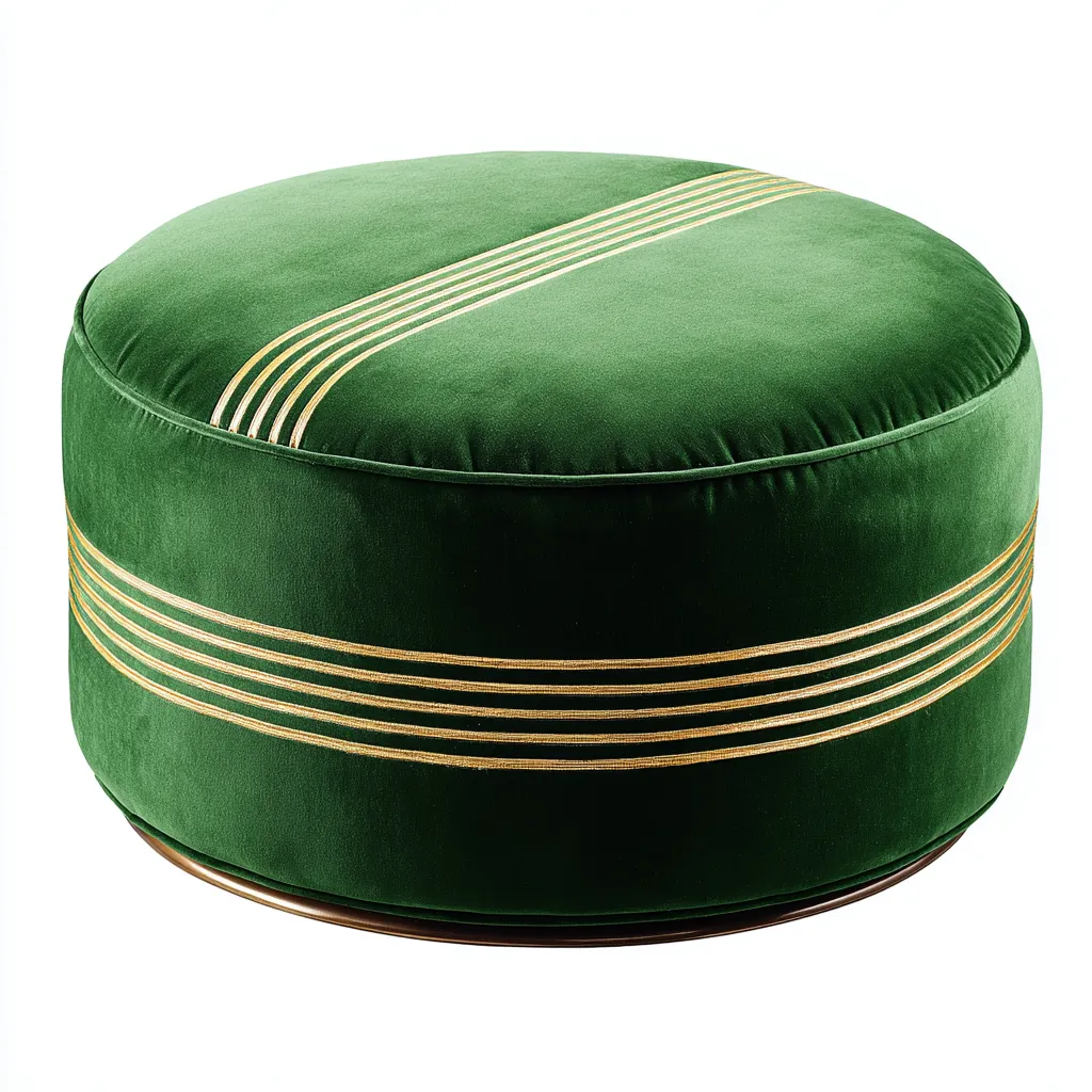 Pouf Velours 42x42x32 Cm - Vert - Adapté Pour Salon - Style Moderne-Havengetnest