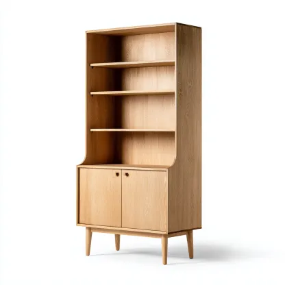 Bibliothèque Bois 80x35x180 Cm-Bois Naturel-Design Contemporain-Pour Salon-Havengetnest