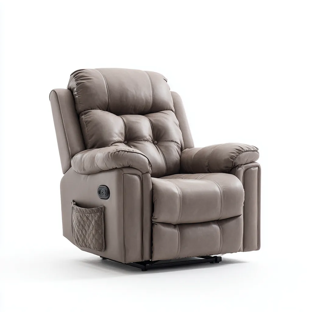 Fauteuil Relax Cuir Synthétique 92x88x102 Cm - Taupe - Adapté Au Salon - Design Confort-Havengetnest