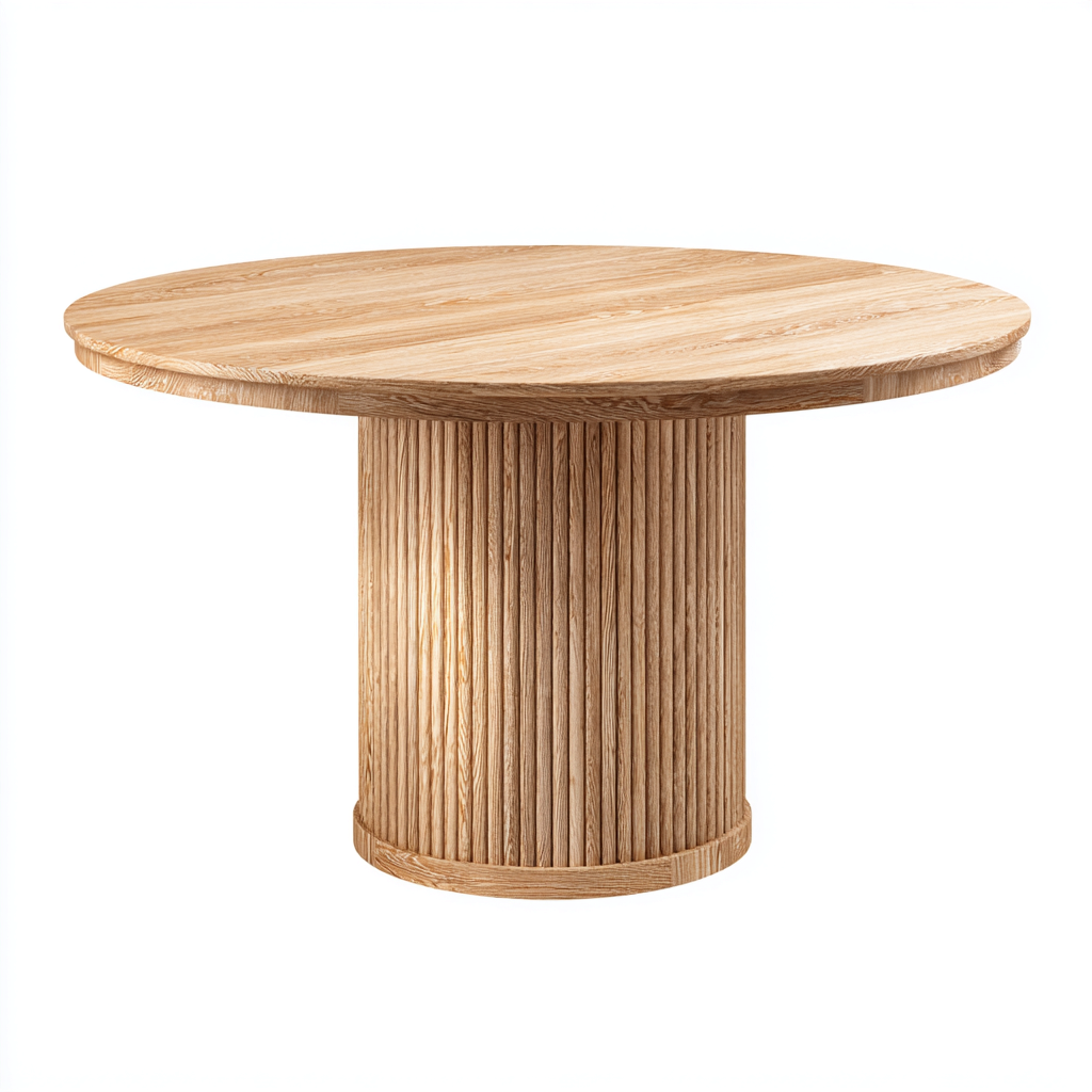 Table À Manger-Bois-130X130X75 Cm-Chêne-Design Contemporain-Havengetnest
