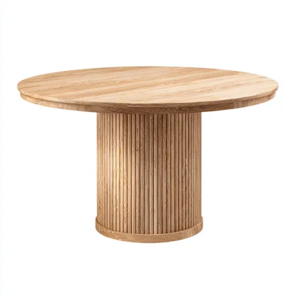Table À Manger-Bois-130X130X75 Cm-Chêne-Design Contemporain-Havengetnest