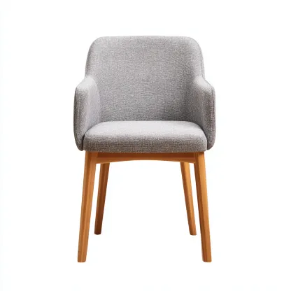 Chaise De Salle À Manger En Tissu 54x55x82 Cm - Gris-Bois - Design Moderne - Pour Salle À Manger-Havengetnest