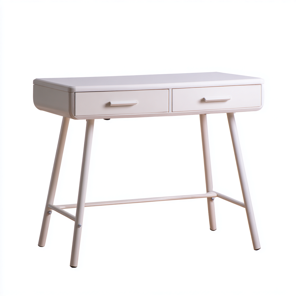 Bureau Métal Blanc 100x48x75 Cm-Blanc-Design Moderne-Pour Bureau-Havengetnest