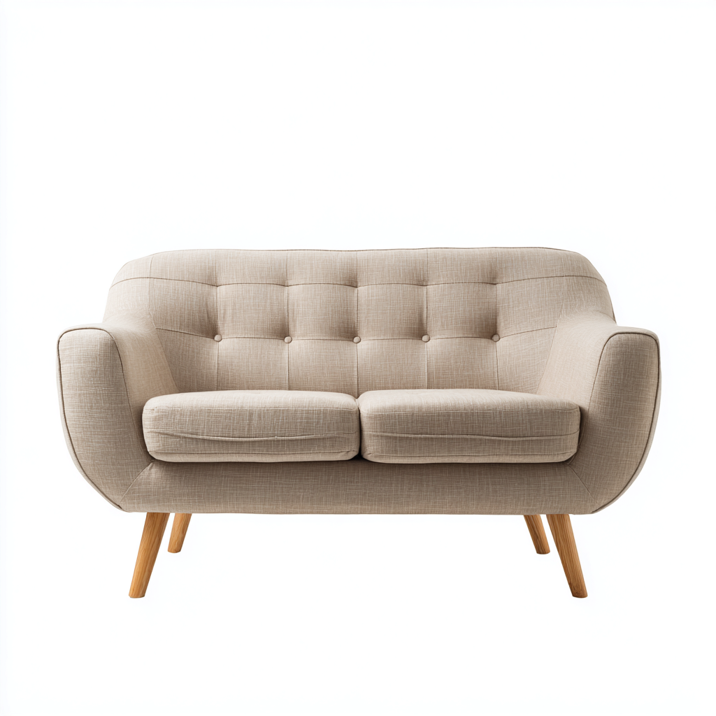 Canapé Droit Tissu 150x82x88 Cm - Beige - Adapté Pour Salon - Style Moderne-Havengetnest