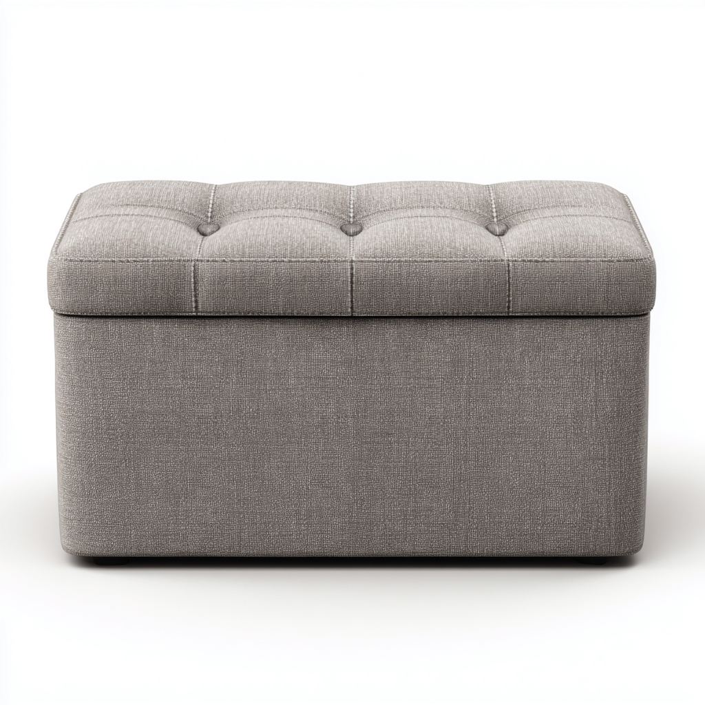 Banc D'Entrée Tissu Et Bois 100X42X45 Cm - Gris - Style Moderne Avec Rangement-Havengetnest