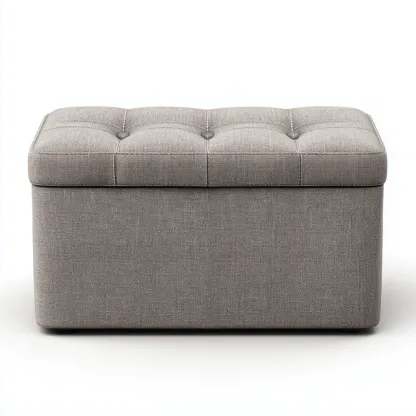 Banc D'Entrée Tissu Et Bois 100X42X45 Cm - Gris - Style Moderne Avec Rangement-Havengetnest