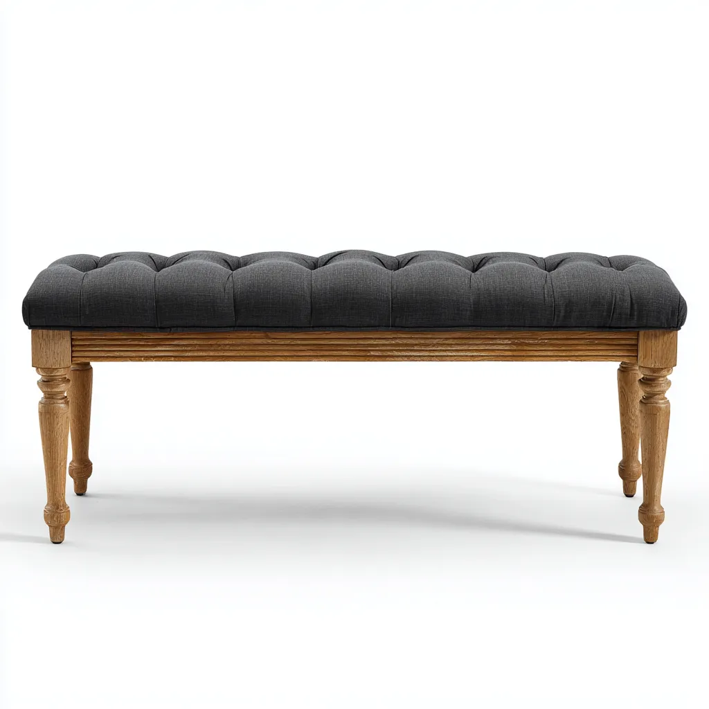 Banc D'Entrée-Tissu-110X40X45 Cm-Gris-Usage Entrée-Style Classique-Havengetnest