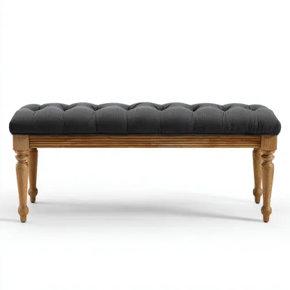 Banc D'Entrée-Tissu-110X40X45 Cm-Gris-Usage Entrée-Style Classique-Havengetnest