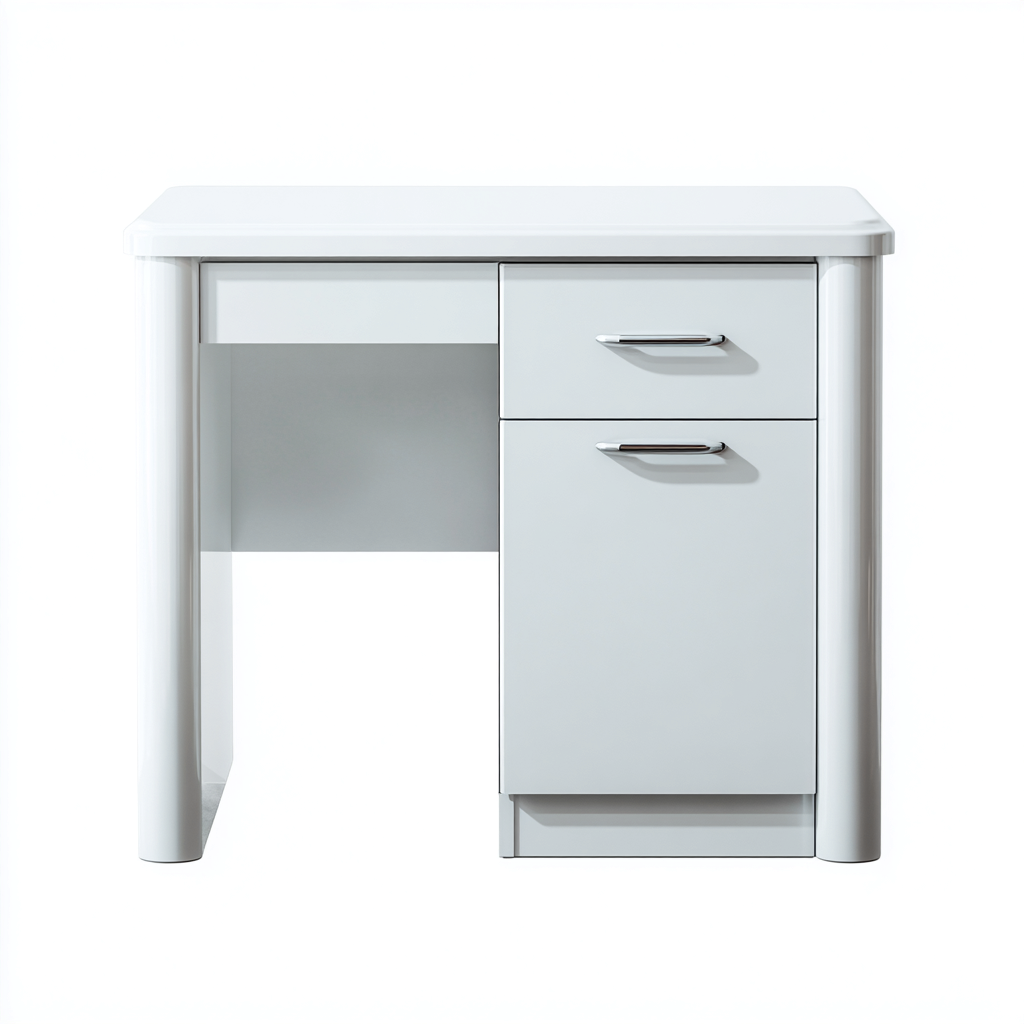 Bureau Métal 100x50x76 Cm-Blanc-Design Moderne-Pour Bureau-Havengetnest
