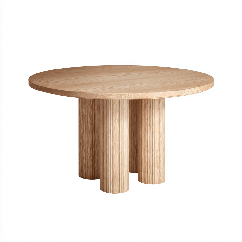 Table À Manger-Bois-125X125X75 Cm-Chêne Clair-Design Contemporain-Havengetnest