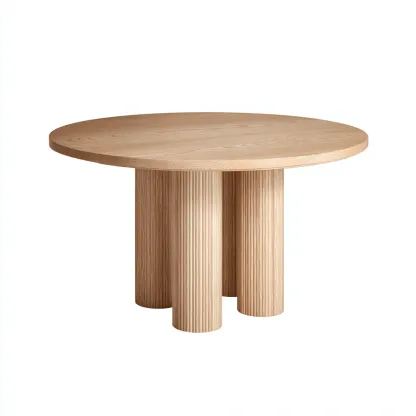 Table À Manger-Bois-125X125X75 Cm-Chêne Clair-Design Contemporain-Havengetnest