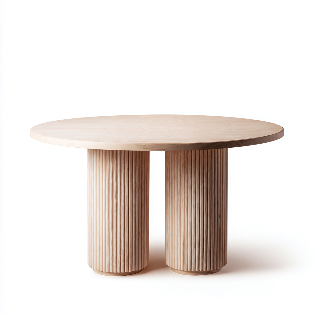 Table À Manger-Bois-135X135X75 Cm-Chêne Clair-Design Contemporain-Havengetnest