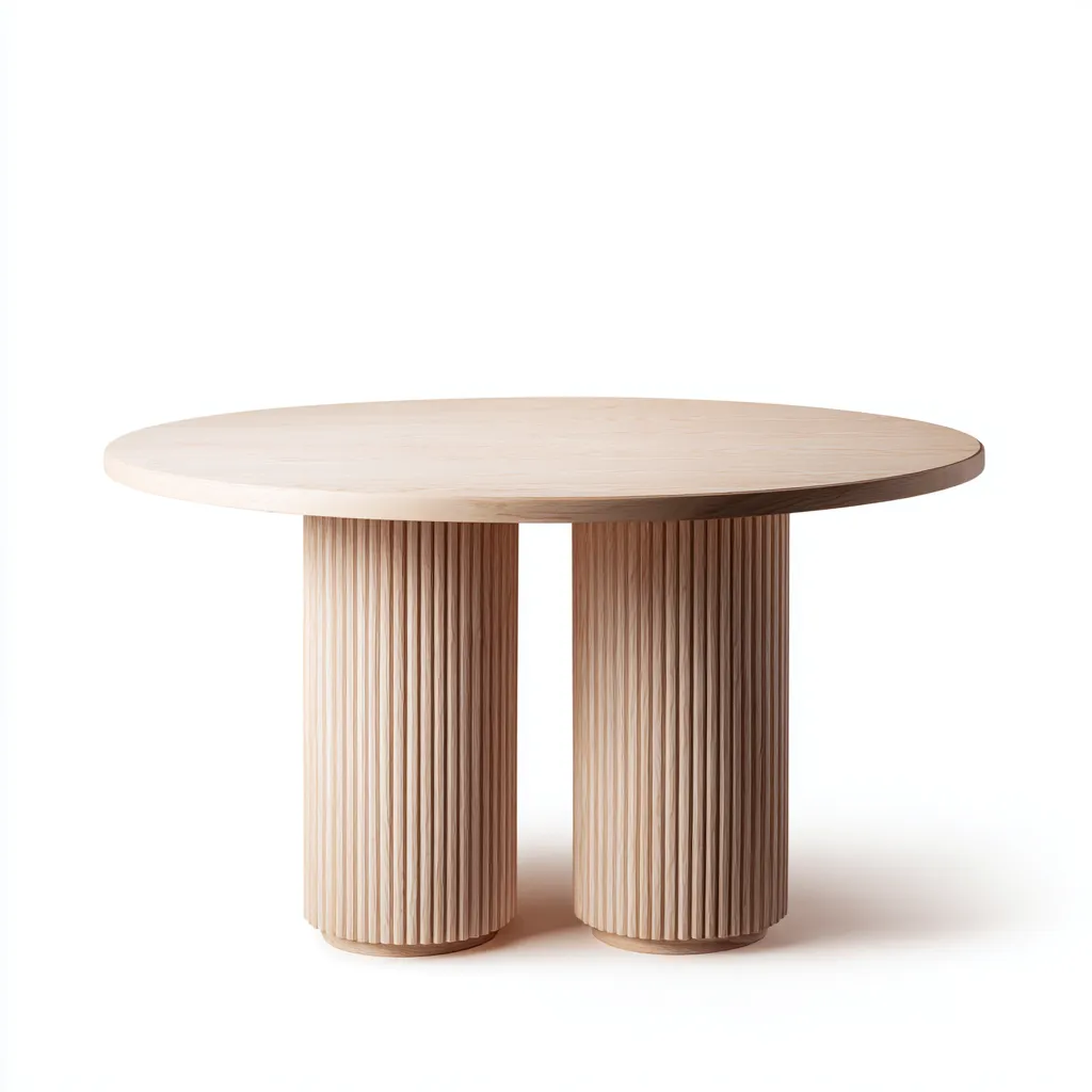 Table À Manger-Bois-135X135X75 Cm-Chêne Clair-Design Contemporain-Havengetnest