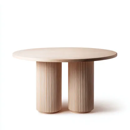 Table À Manger-Bois-135X135X75 Cm-Chêne Clair-Design Contemporain-Havengetnest