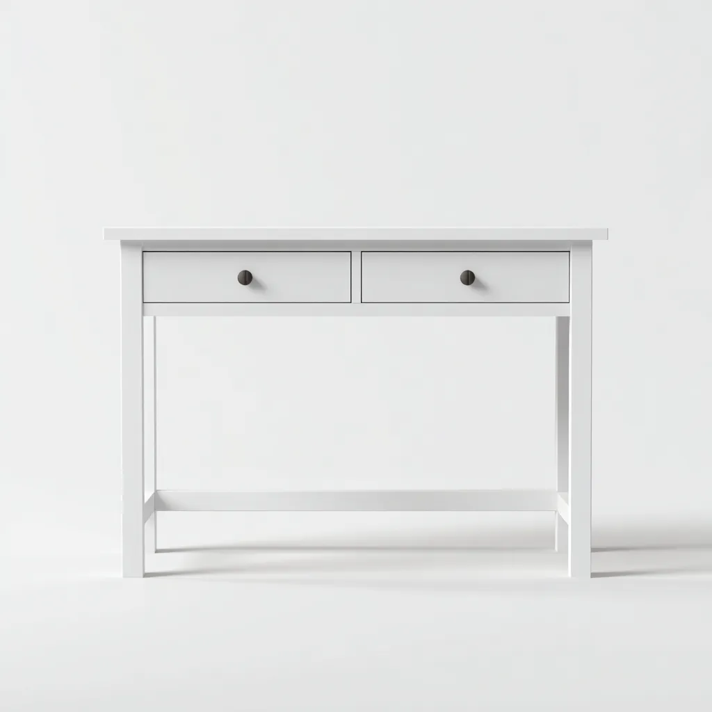 Bureau Bois Et Mdf 115X50X75 Cm - Blanc - Style Classique Moderne-Havengetnest