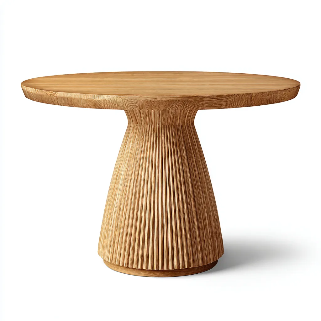 Table À Manger-Bois-120X120X75 Cm-Chêne-Design Contemporain-Havengetnest