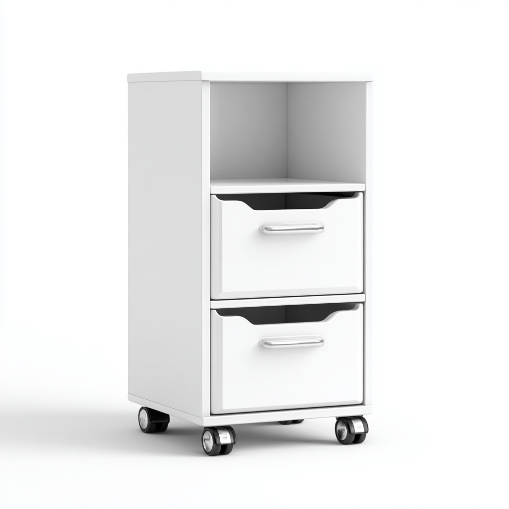 Armoire De Bureau-Bois-40X38X65 Cm-Blanc-Design Moderne-Havengetnest