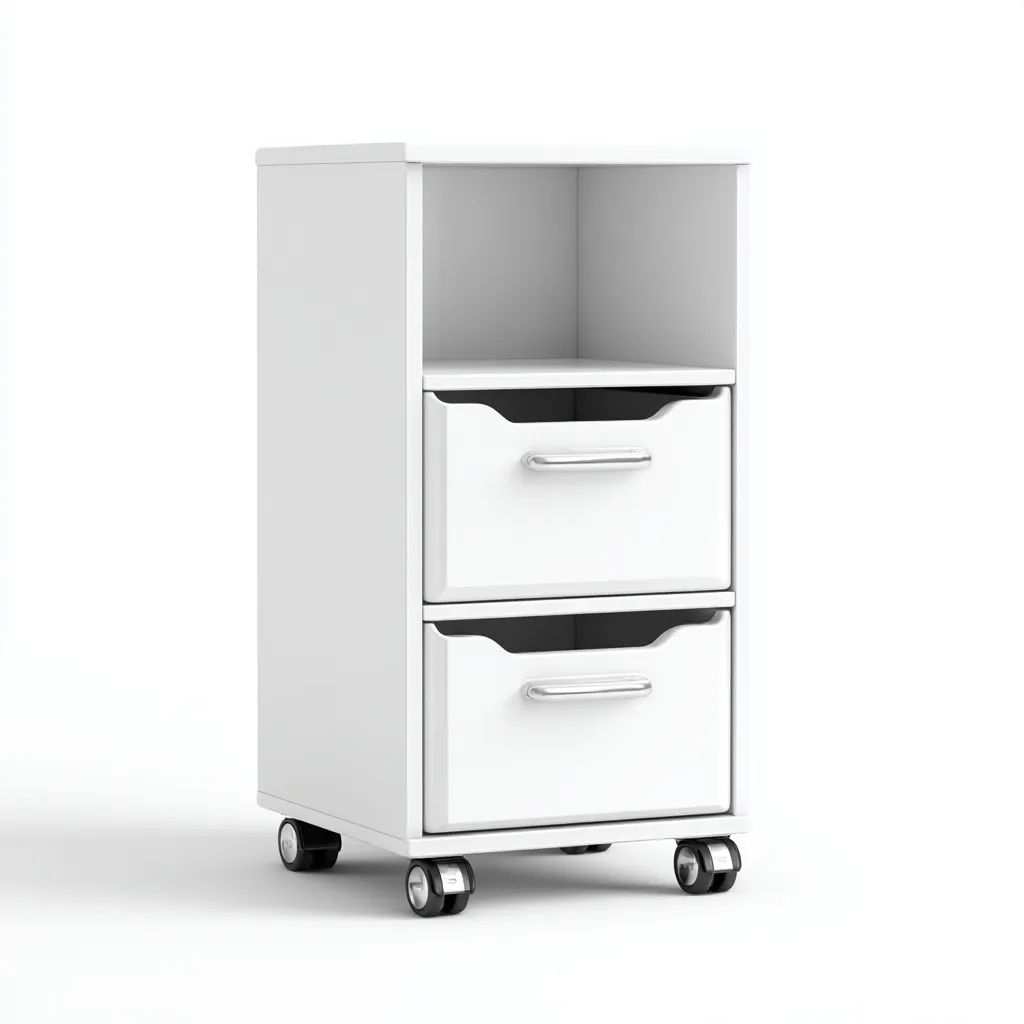 Armoire De Bureau-Bois-40X38X65 Cm-Blanc-Design Moderne-Havengetnest