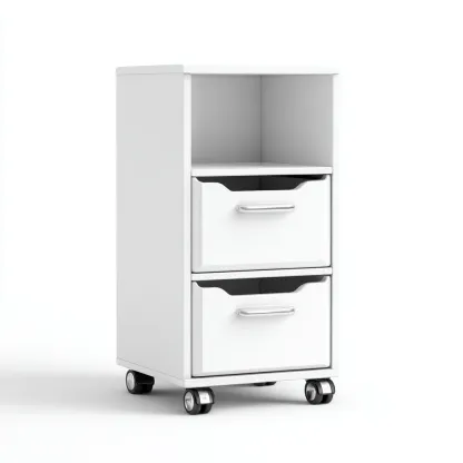 Armoire De Bureau-Bois-40X38X65 Cm-Blanc-Design Moderne-Havengetnest