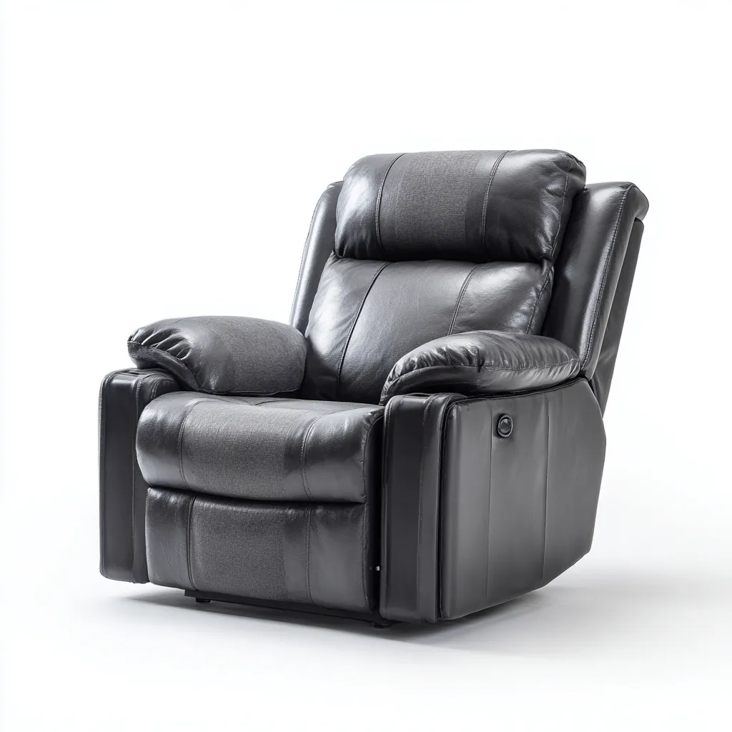 Fauteuil Relax Similicuir 90x96x103 Cm - Gris Foncé - Adapté Pour Salon - Style Moderne-Havengetnest