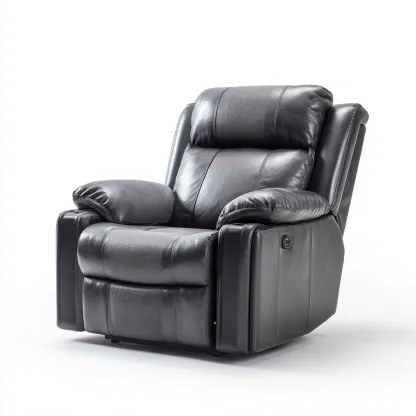 Fauteuil Relax Similicuir 90x96x103 Cm - Gris Foncé - Adapté Pour Salon - Style Moderne-Havengetnest