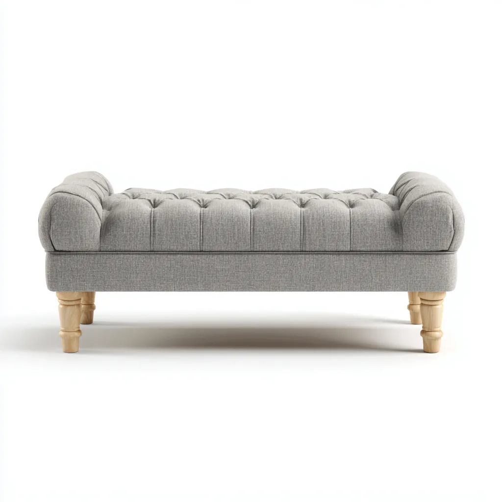 Banc D'Entrée-Tissu-110X45X50 Cm-Gris-Usage Entrée-Style Classique-Havengetnest