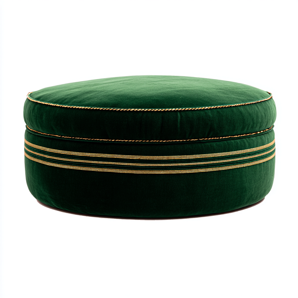 Pouf Velours 48x48x30 Cm - Vert - Adapté Pour Salon - Style Moderne-Havengetnest