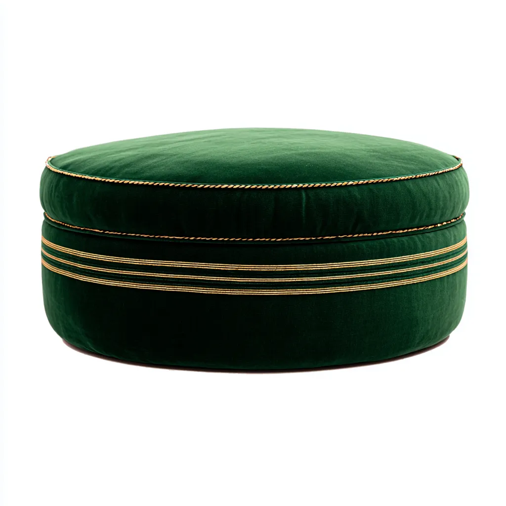 Pouf Velours 48x48x30 Cm - Vert - Adapté Pour Salon - Style Moderne-Havengetnest