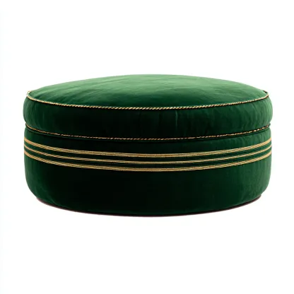 Pouf Velours 48x48x30 Cm - Vert - Adapté Pour Salon - Style Moderne-Havengetnest