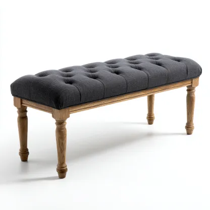 Banc D'Entrée-Tissu-110X40X45 Cm-Gris-Usage Entrée-Style Classique-Havengetnest
