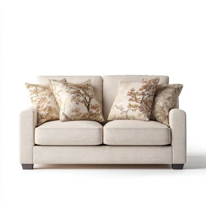 Canapé Droit Tissu 150x80x85 Cm - Beige - Adapté Pour Salon - Design Moderne-Havengetnest