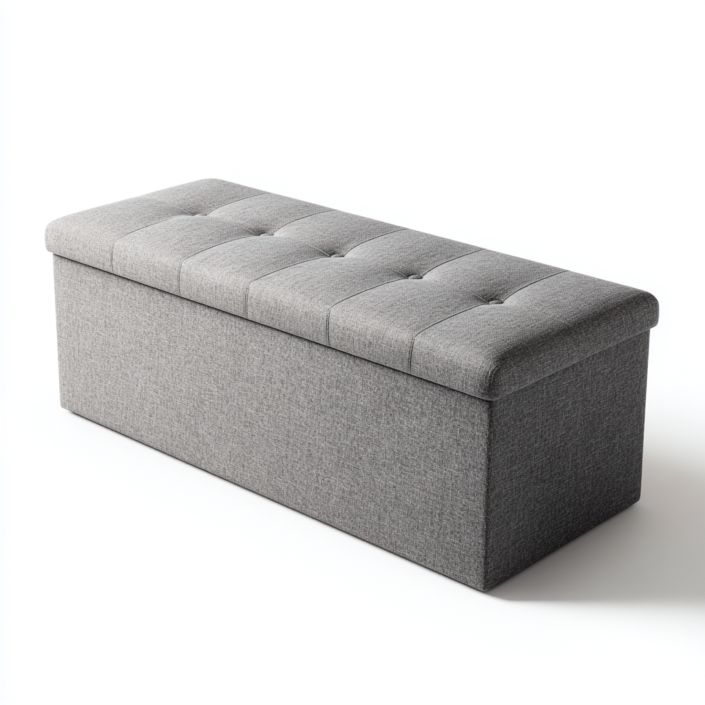 Banc D'Entrée-Tissu-100X40X45 Cm-Gris-Usage Entrée-Style Moderne-Havengetnest