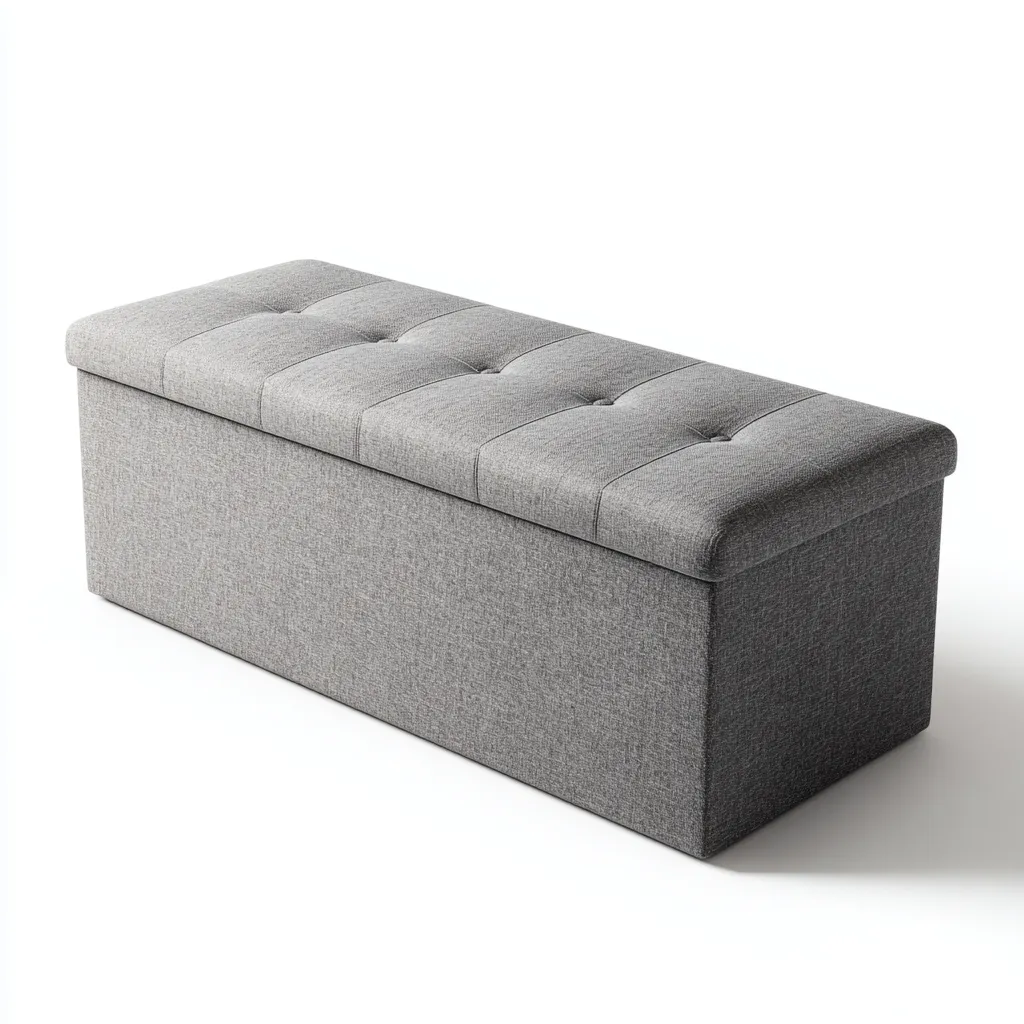 Banc D'Entrée-Tissu-100X40X45 Cm-Gris-Usage Entrée-Style Moderne-Havengetnest