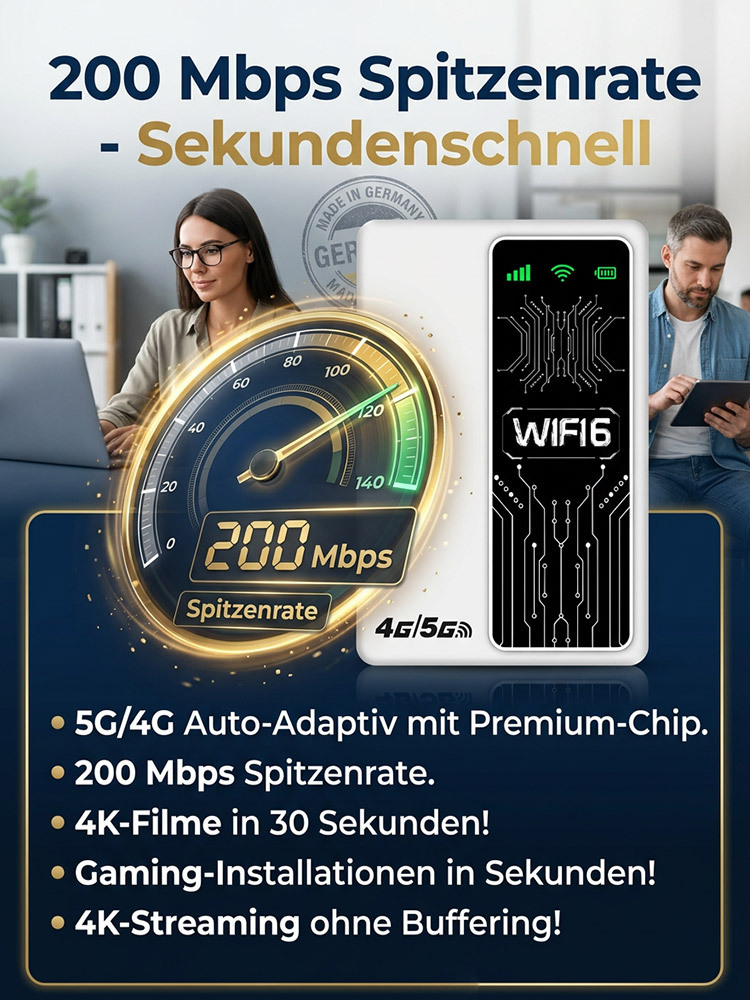 ✨ Lebenslang 0 € Grundgebühr | ✨ Keine SIM-Karte erforderlich | ✨ AI-Satellitensignal | ✨ 2-in-1 WLAN-Ladegerät — Tragbares mobiles WLAN