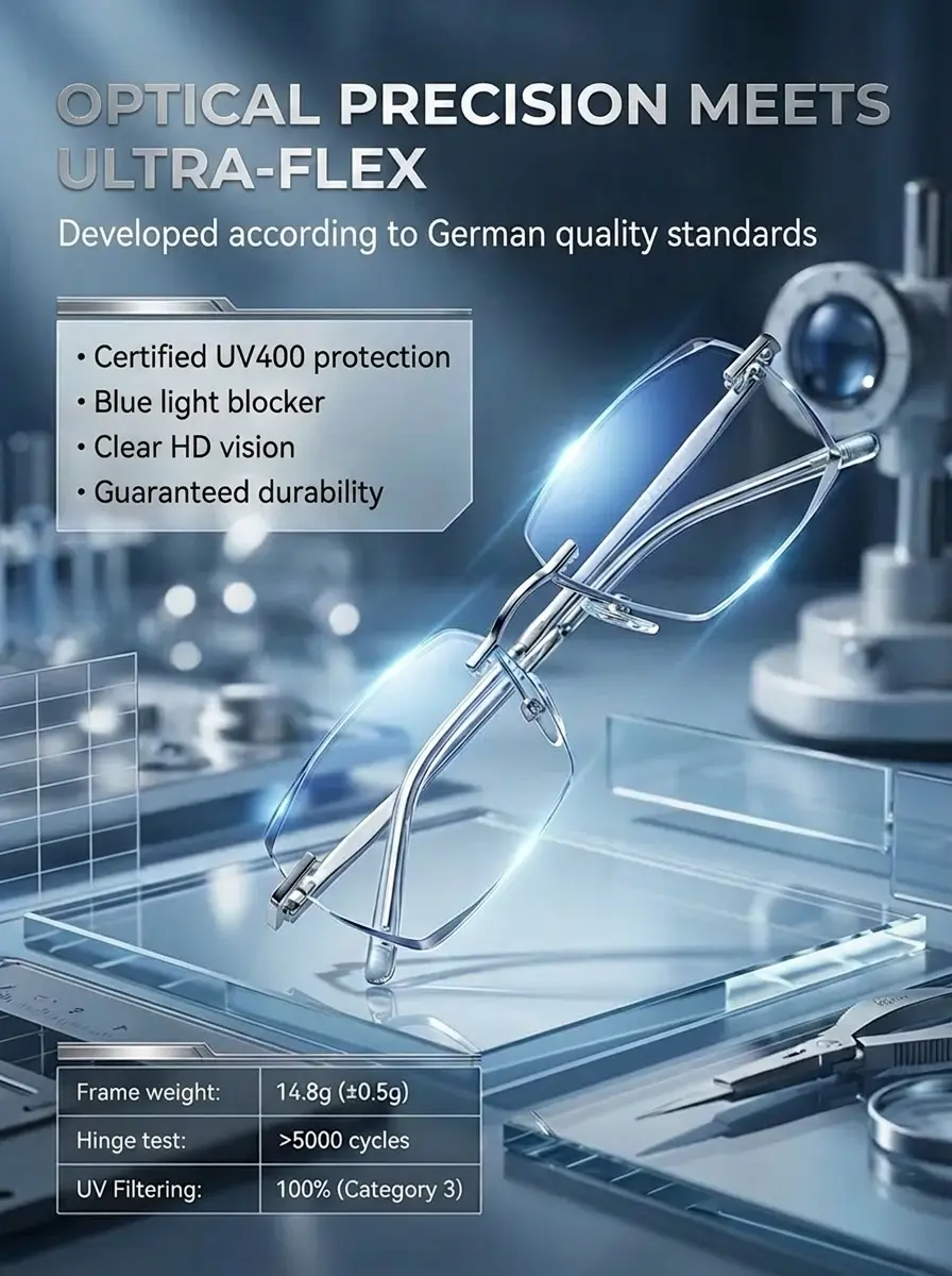 Anti-blue light automatic zoom reading glasses