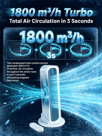 【60 seconds to cool down the entire room】Tower fan with dual-use standing and lying functions